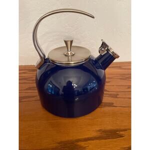 Kate Spade cobalt whistle while you work teapot